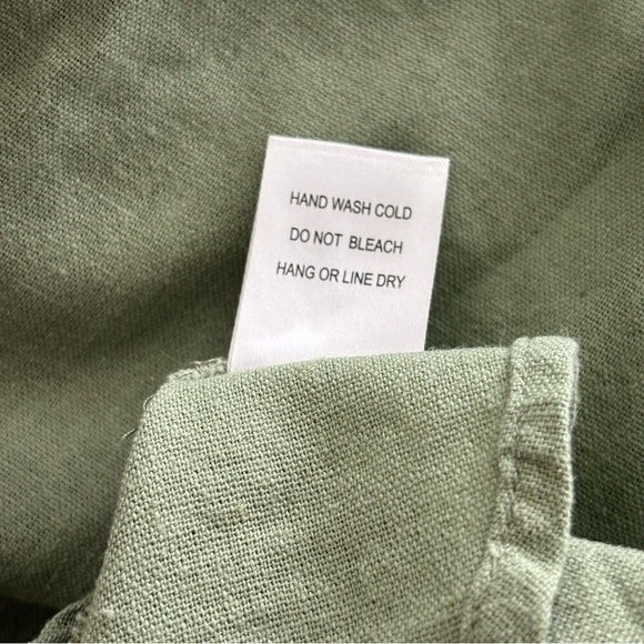 Lottie Moss Green Bow Tie Straps Linen Blend Smocked Crop Top - Picture 8 of 8